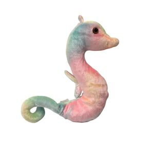 Ty‎ Beanie Babies 1999 Neon Seahorse Plush Toy Tie-Dye Rainbow Soft 8" Handmade